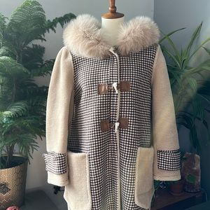 Houndstooth Coat Jacket L